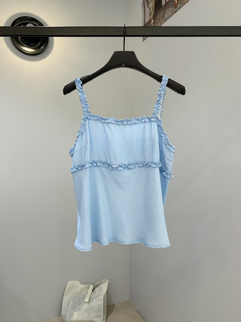 SOFTNESS韓國直郵實拍女士新品人氣26夏季吊帶背心荷葉邊Softness/Cosmic吊帶/背心圖色1