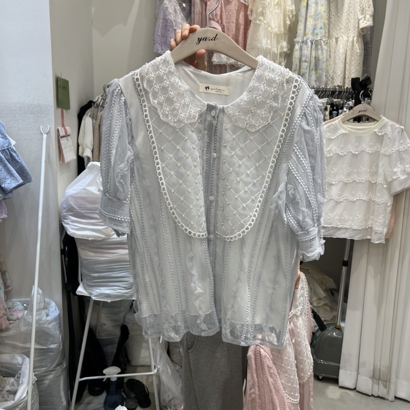 YARD韓國代購女士新品休閑人氣時尚熱賣26夏季襯衫蕾絲衫YARD襯衫/蕾絲衫圖色1