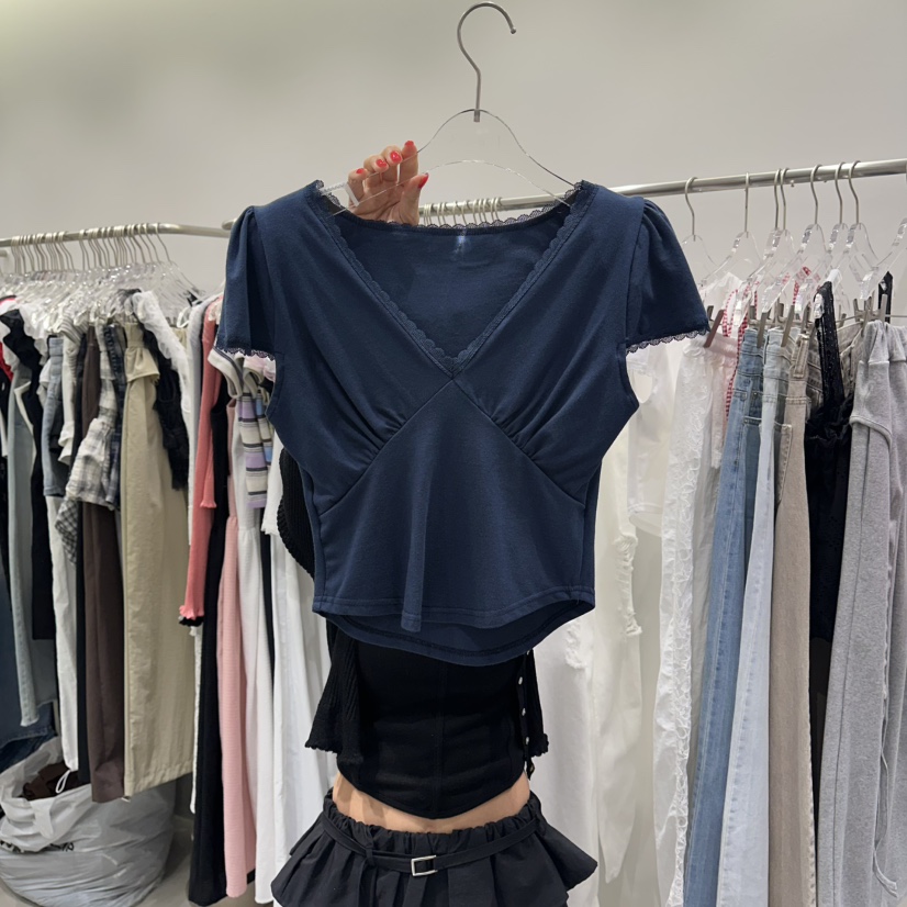 BAIE.38韓國東大門直郵女士新品時尚熱賣推薦休閑T恤V領BAIE.38T恤圖色2