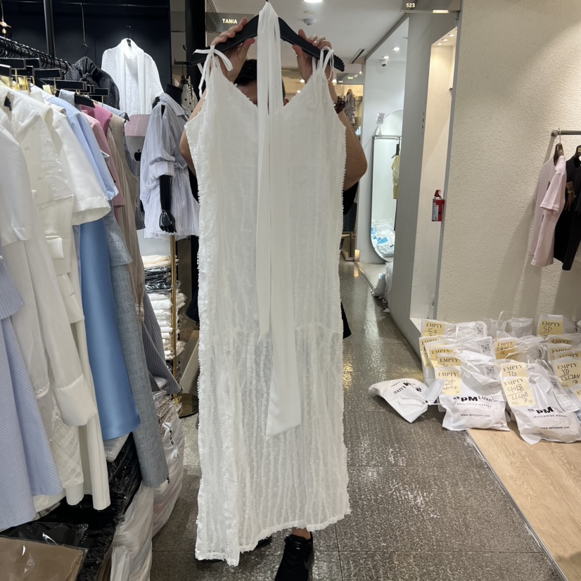 TANIA韓國代購女裝新款時尚熱賣休閑26夏季連衣裙含飄帶蕾絲TANIA連衣裙圖色2