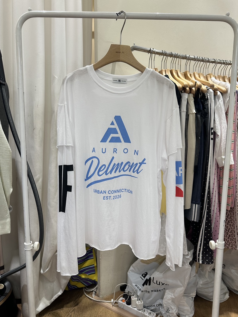 AUVERFIT韓國直郵女裝新品26夏季休閑時尚推薦長袖T恤疊穿AUVERFIT長袖T恤圖色1