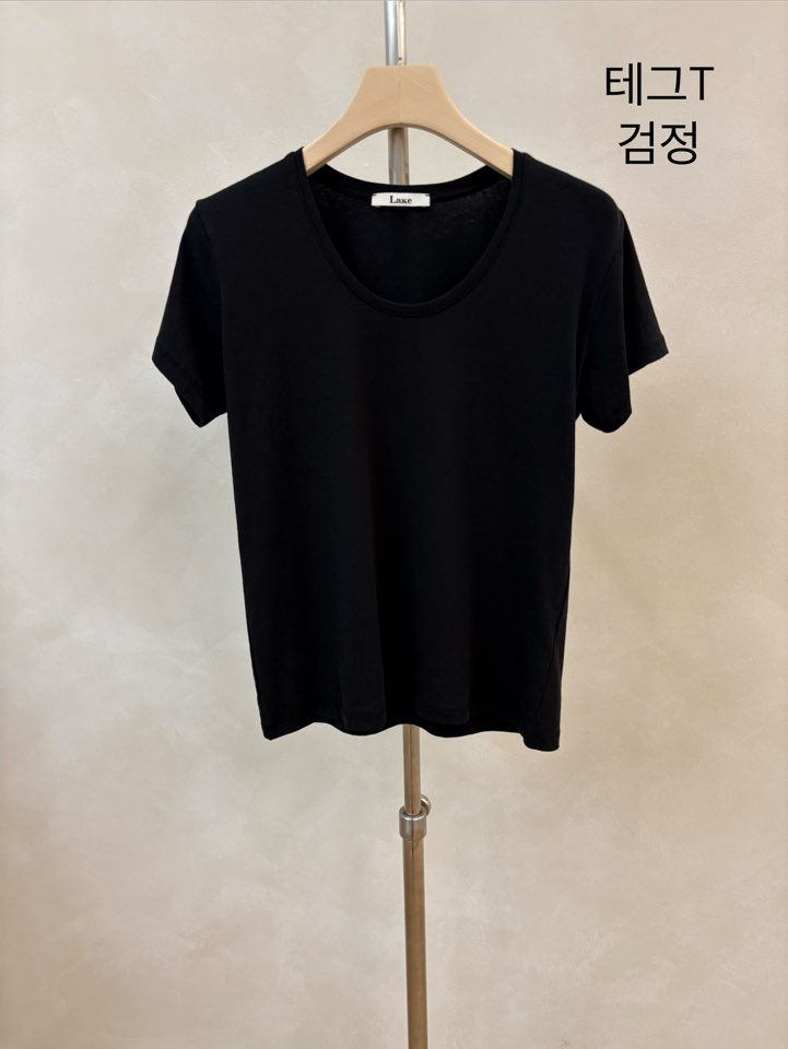 LAKE-A/KONI韓國直郵女士新品26夏季推薦休閑熱賣人氣T恤Lake Side/KONIT恤圖色2黑色