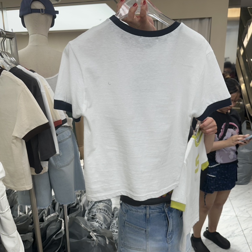 TOPDRESSING韓國代購女士新品休閑26夏季推薦熱賣T恤撞色TOPDRESSINGT恤