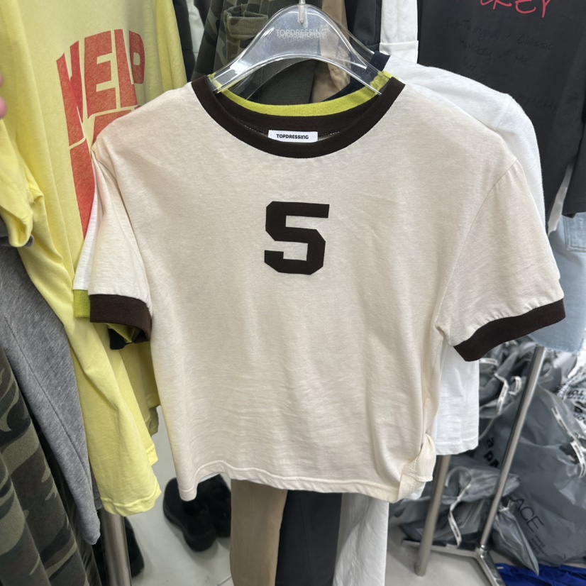TOPDRESSING韓國代購女士新品休閑26夏季推薦熱賣T恤撞色TOPDRESSINGT恤圖色1