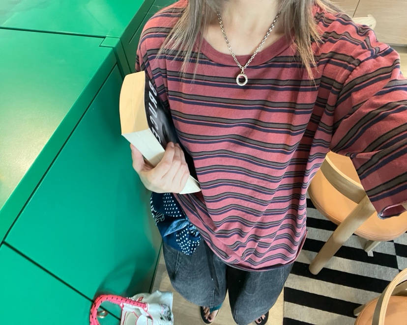 CRACKERS韓國直郵女士新款推薦人氣熱賣時尚26夏季T恤條紋CRACKERST恤