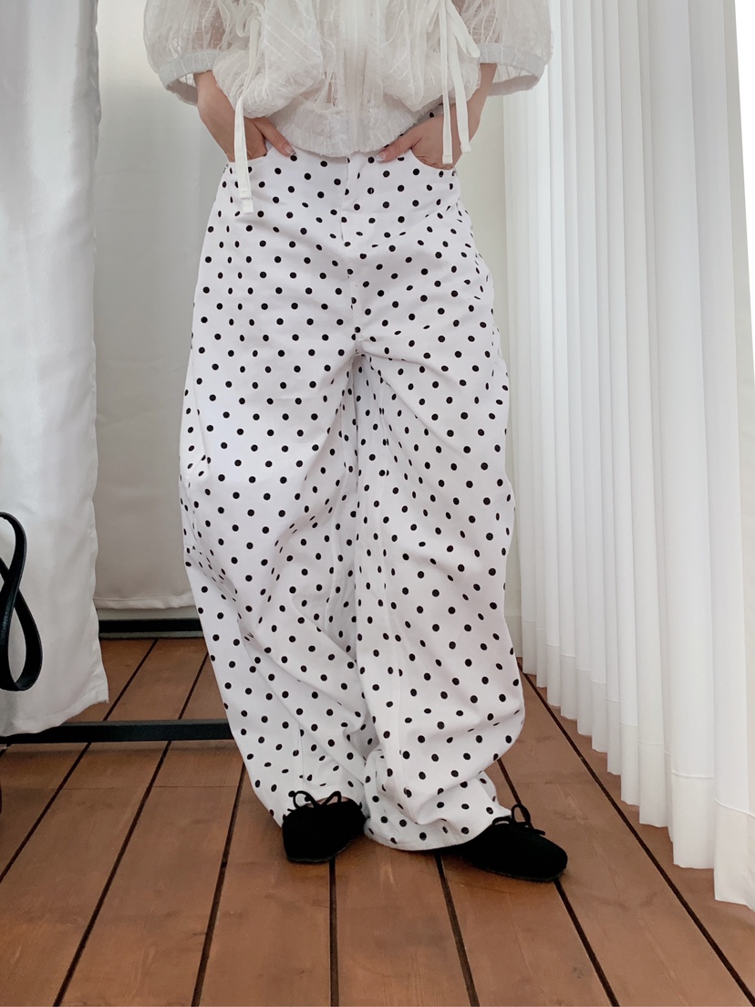 MAISONDEGLORY韓國東大門代購女士新品人氣推薦休閑褲圓點MAISON DE GLORY休閑褲