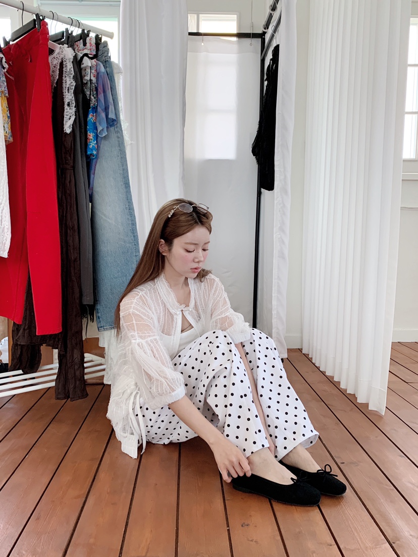 MAISONDEGLORY韓國東大門代購女士新品人氣推薦休閑褲圓點MAISON DE GLORY休閑褲