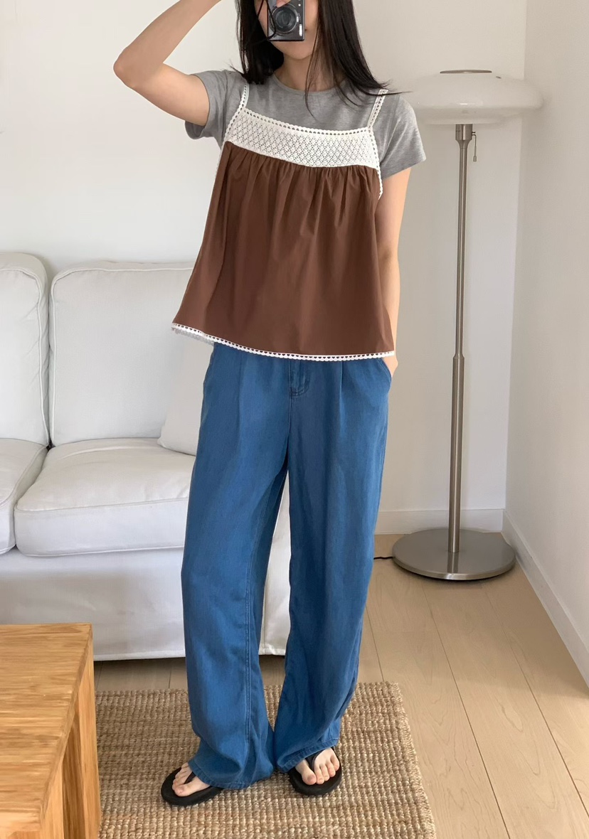 BINUS韓國東大門直郵女士新品26夏季時尚吊帶背心鉤針編織BINUS吊帶/背心