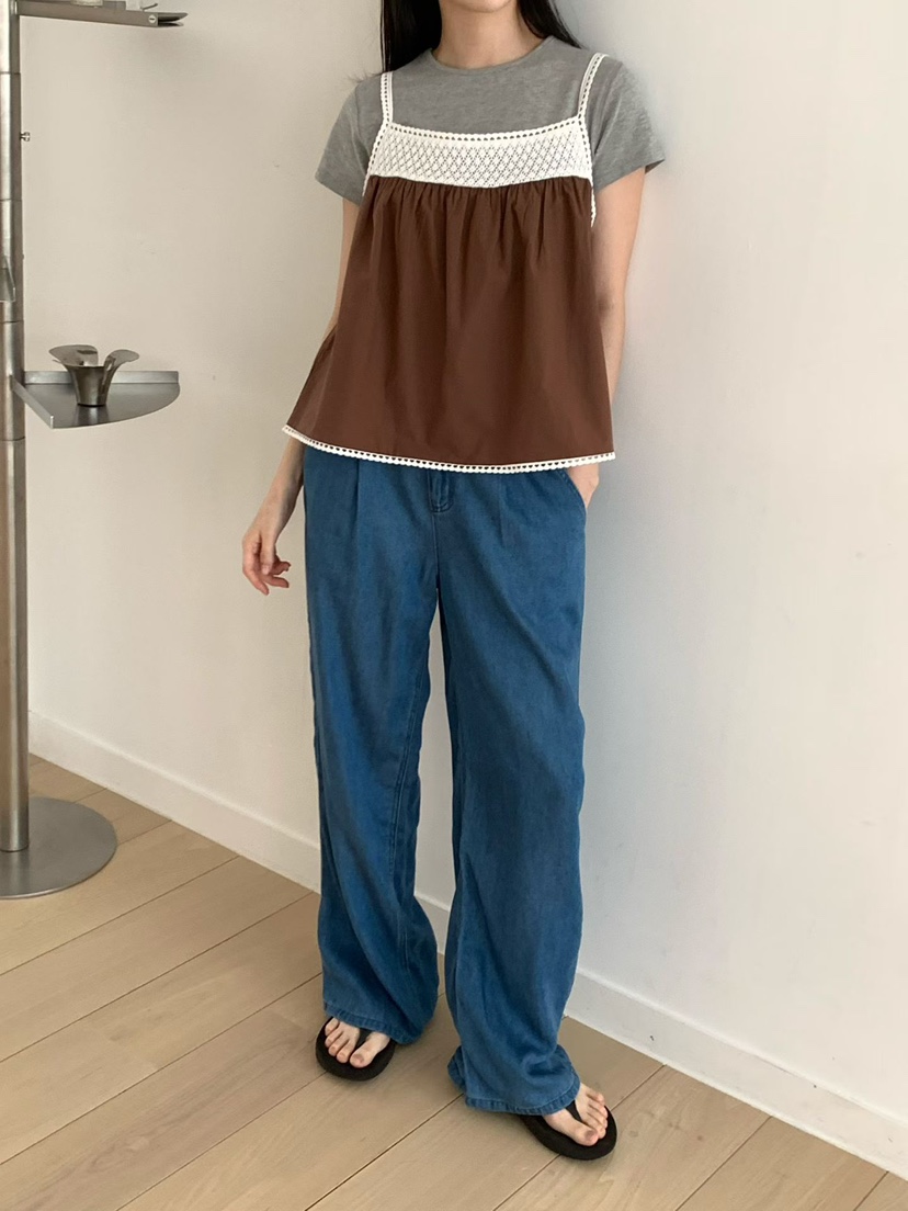 BINUS韓國東大門直郵女士新品26夏季時尚吊帶背心鉤針編織BINUS吊帶/背心