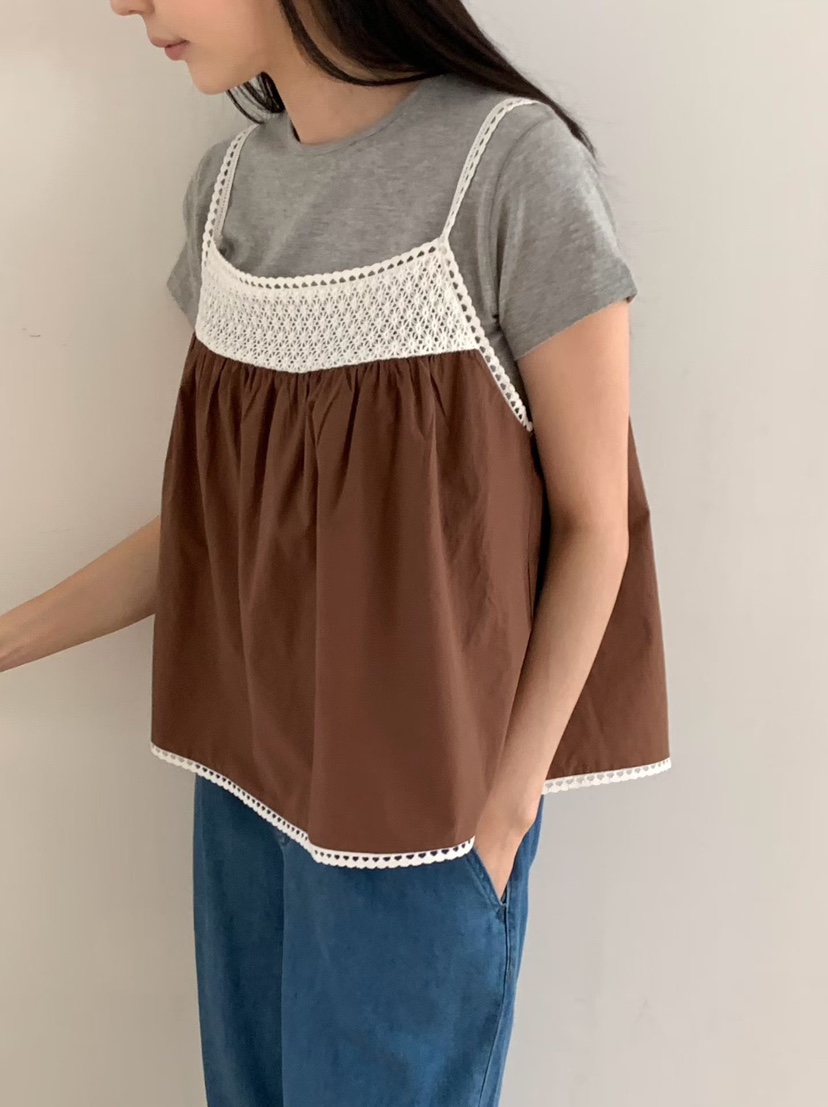 BINUS韓國東大門直郵女士新品26夏季時尚吊帶背心鉤針編織BINUS吊帶/背心