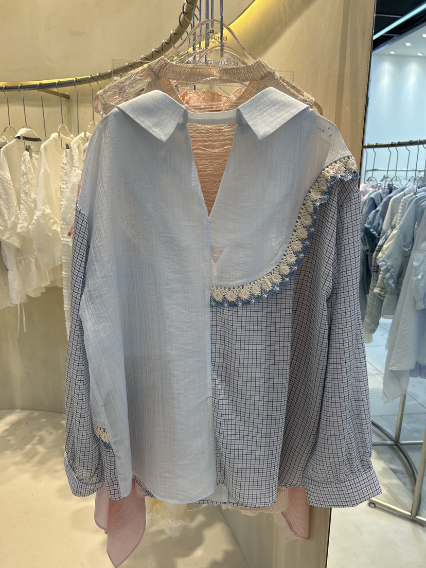 ECHOPARTY韓國代購女士新品26夏季推薦人氣熱賣襯衫蕾絲衫ECHOPARTY襯衫/蕾絲衫