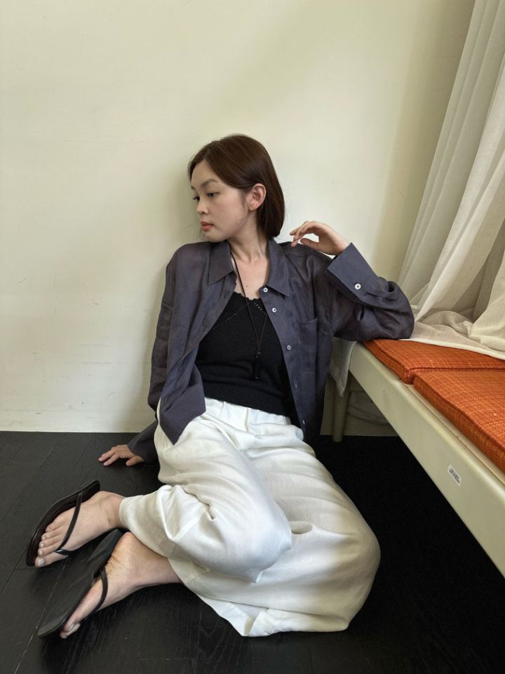 MARE韓國東大門代購女裝新款熱賣26夏季人氣襯衫蕾絲衫亞麻MARE襯衫/蕾絲衫