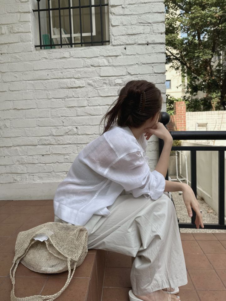 MARE韓國東大門代購女裝新款熱賣26夏季人氣襯衫蕾絲衫亞麻MARE襯衫/蕾絲衫