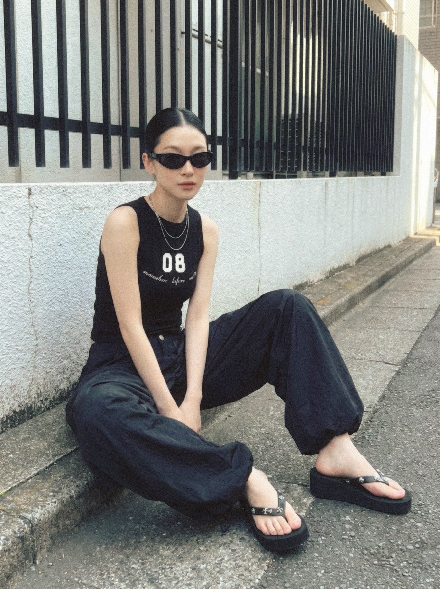 BEFORE SUNRISE東大門實拍韓國女裝新款推薦吊帶背心船領無袖BEFORE SUNRISE吊帶/背心
