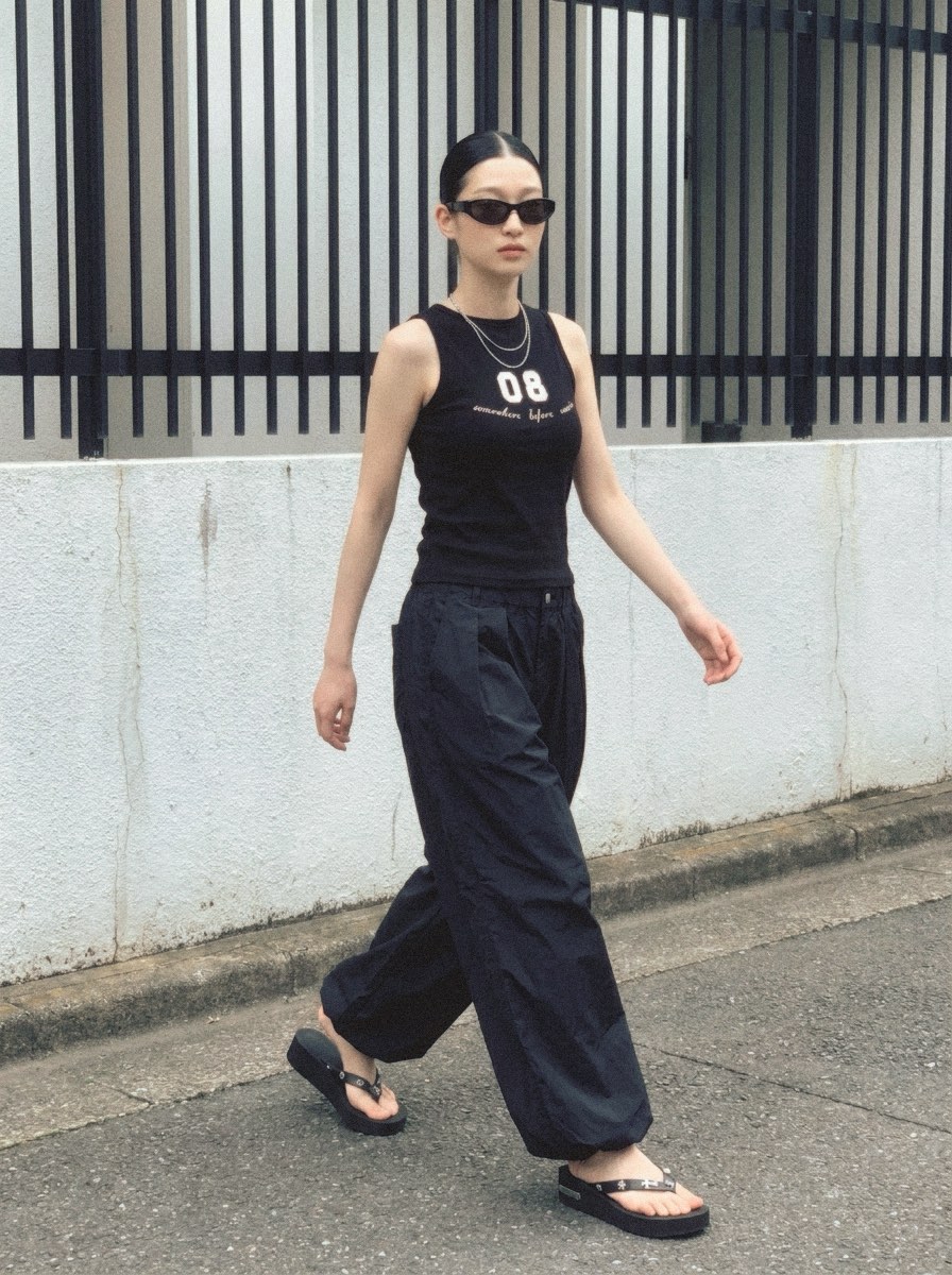 BEFORE SUNRISE東大門實拍韓國女裝新款推薦吊帶背心船領無袖BEFORE SUNRISE吊帶/背心