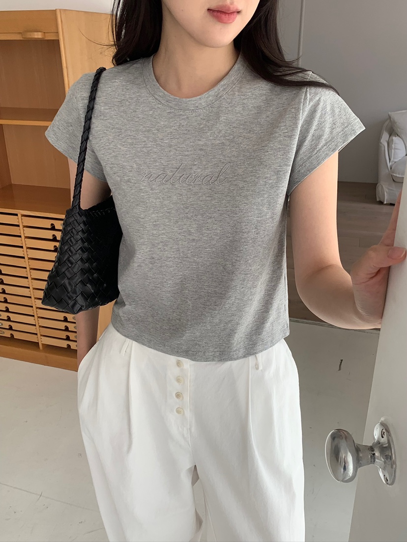 BLEECKER韓國代購女士新品熱賣推薦時尚26夏季休閑T恤刺繡BLEECKERT恤