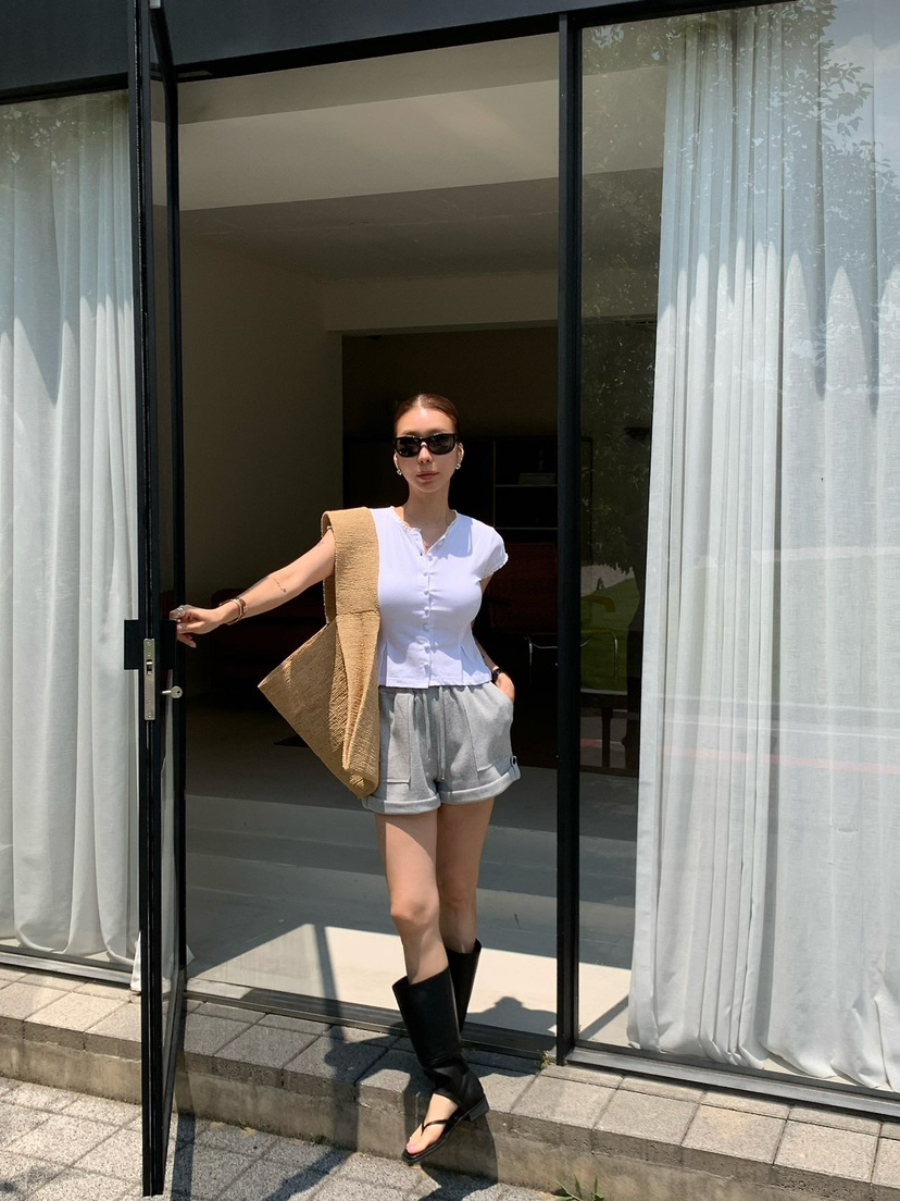 REVE CITE-L韓國東大門直郵女裝新品26夏季T恤喇叭蕾絲開衫REVE CITE-LT恤