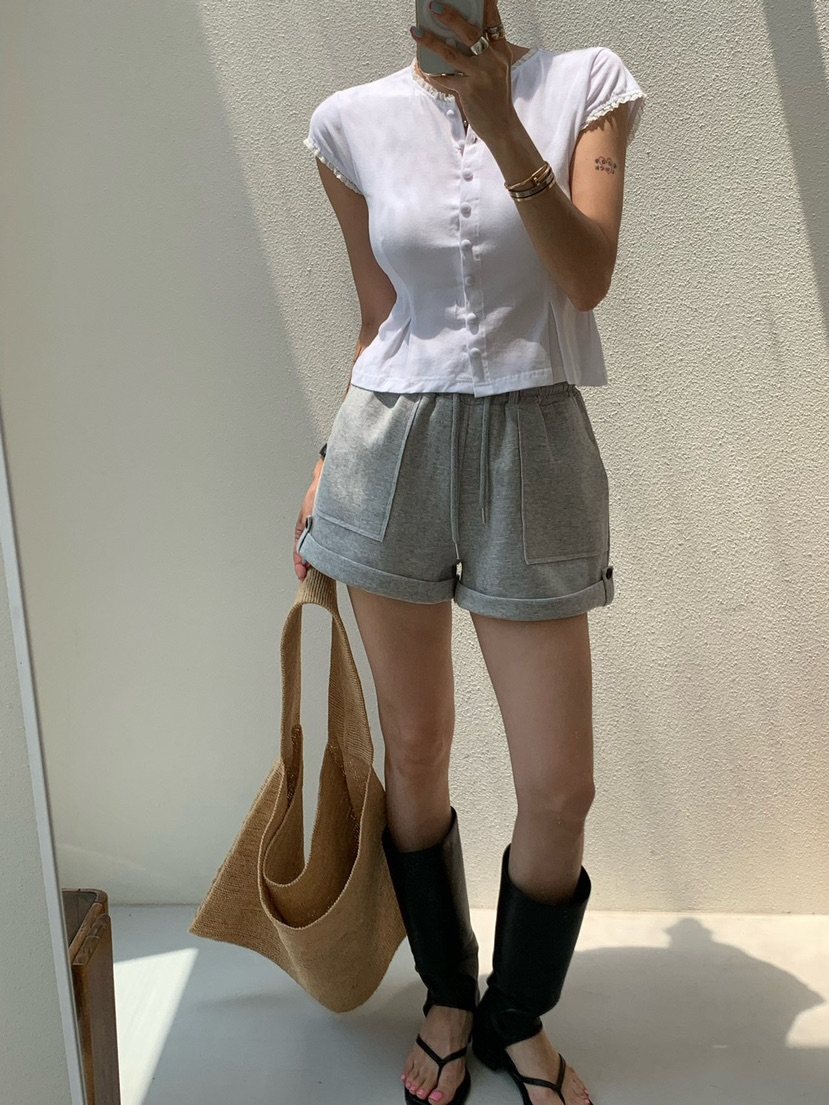 REVE CITE-L韓國東大門直郵女裝新品26夏季T恤喇叭蕾絲開衫REVE CITE-LT恤