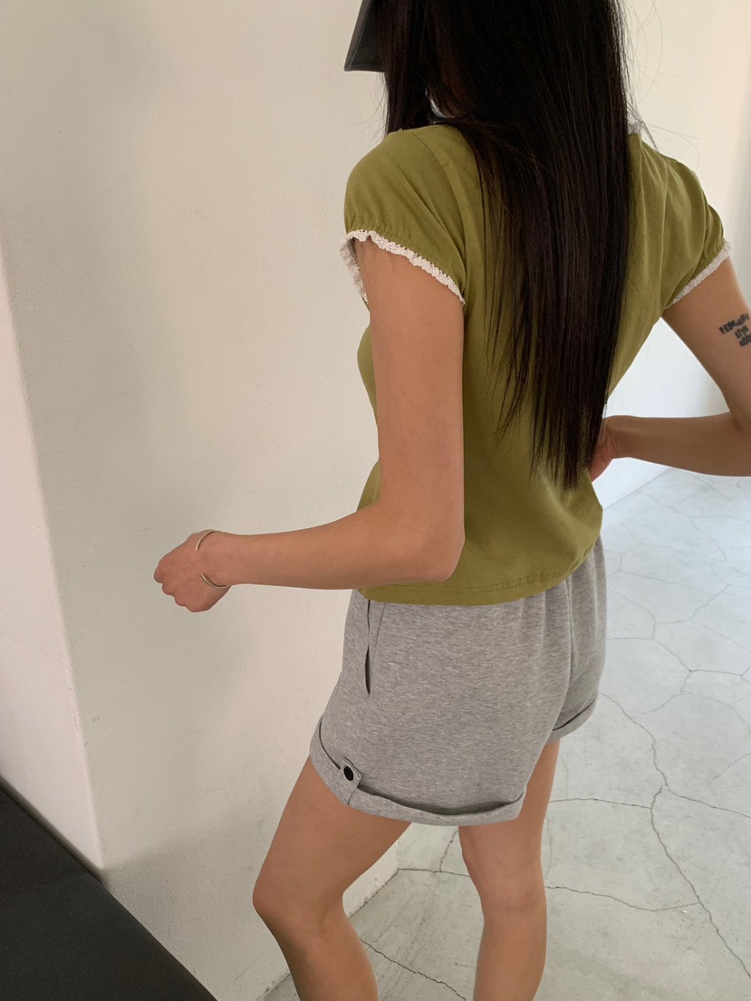 REVE CITE-L韓國東大門直郵女裝新品26夏季T恤喇叭蕾絲開衫REVE CITE-LT恤