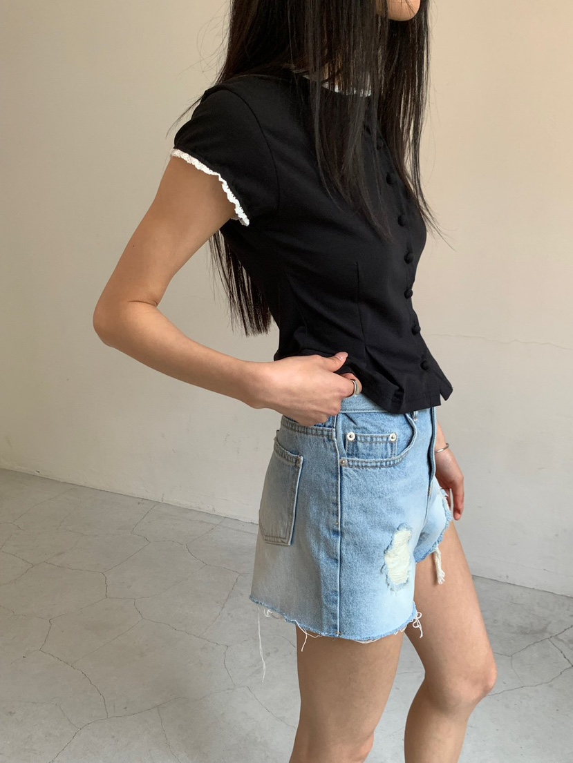 REVE CITE-L韓國東大門直郵女裝新品26夏季T恤喇叭蕾絲開衫REVE CITE-LT恤