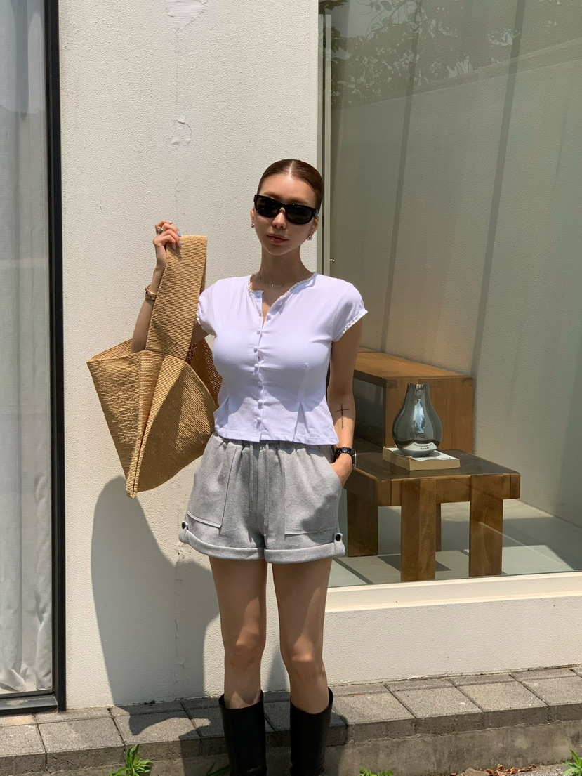 REVE CITE-L韓國東大門直郵女裝新品26夏季T恤喇叭蕾絲開衫REVE CITE-LT恤圖色4