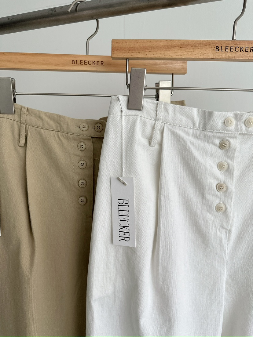 BLEECKER韓國直郵女士新款休閑推薦熱賣26夏季休閑褲腰帶紐扣BLEECKER休閑褲