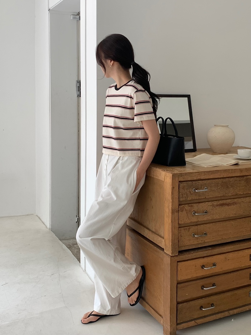 BLEECKER韓國直郵女士新款休閑推薦熱賣26夏季休閑褲腰帶紐扣BLEECKER休閑褲
