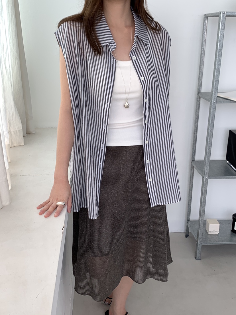 ATHEA韓國東大門直郵女裝新款26夏季時尚人氣襯衫蕾絲衫無袖ATHEA襯衫/蕾絲衫圖色1