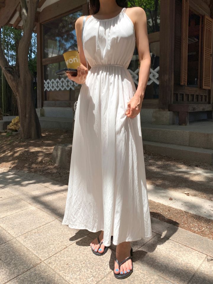 STAY HERE韓國東大門代購女士新款人氣熱賣連衣裙露背開衩STAY HERE連衣裙圖色1