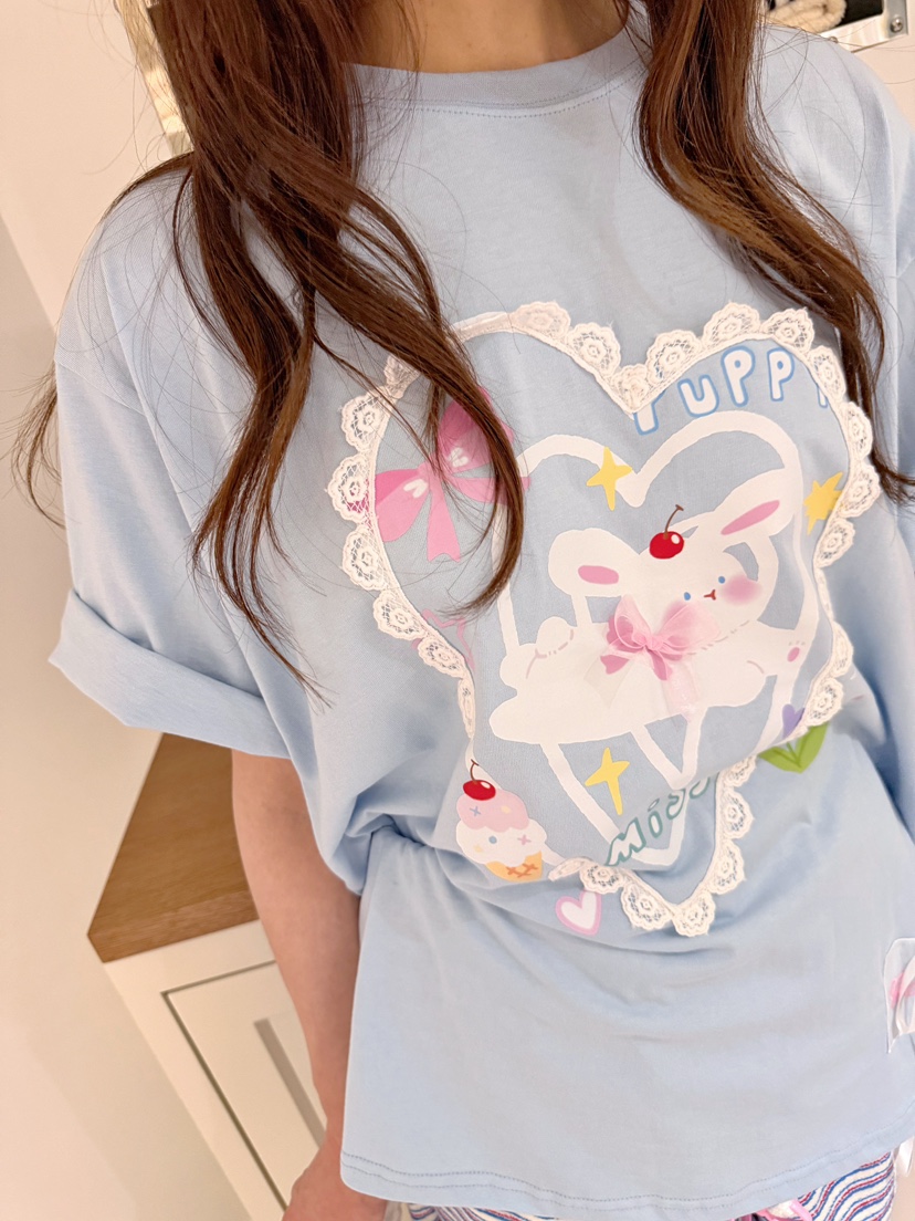BOUTIQUE-L韓國直郵實拍女士新品時尚休閑26夏季T恤兔子BOUTIQUE-LT恤