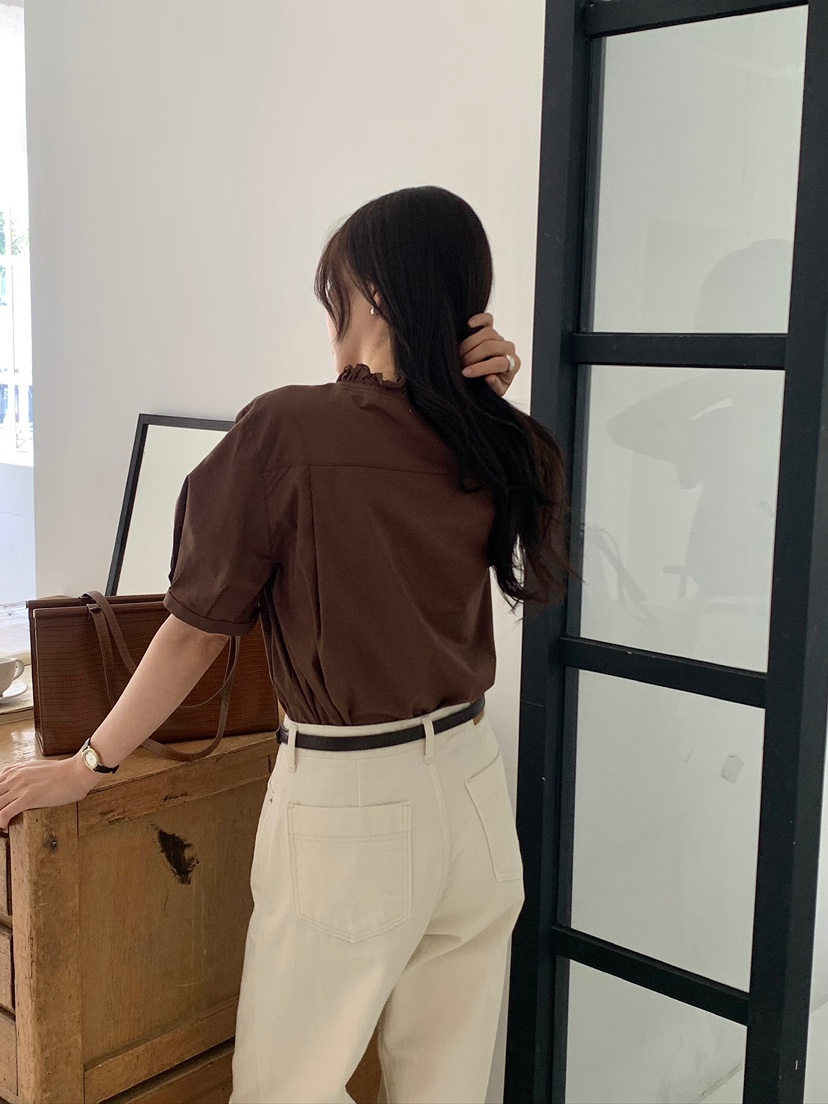 BLEECKER韓國直郵實拍女士新品人氣休閑時尚熱賣襯衫蕾絲衫BLEECKER襯衫/蕾絲衫