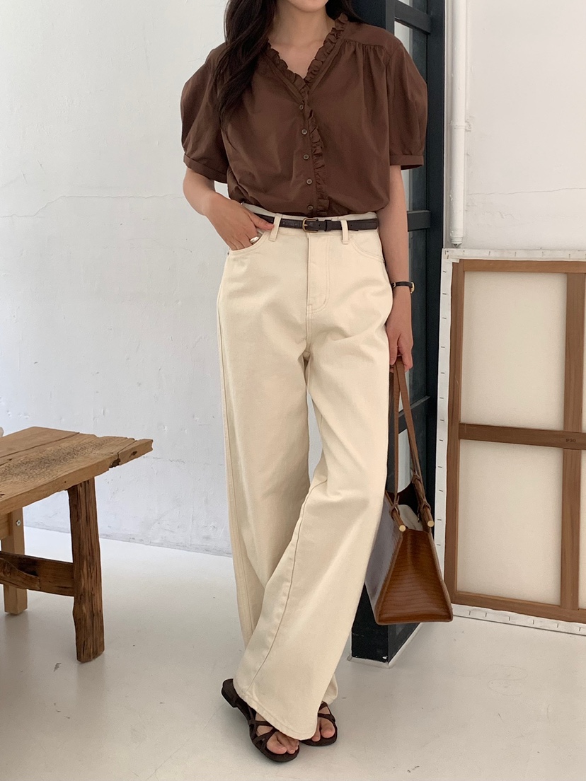 BLEECKER韓國直郵實拍女士新品人氣休閑時尚熱賣襯衫蕾絲衫BLEECKER襯衫/蕾絲衫