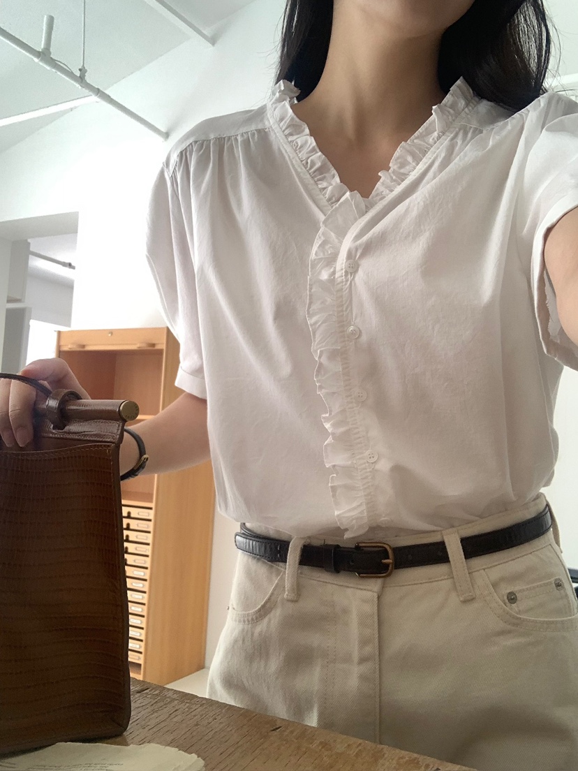 BLEECKER韓國直郵實拍女士新品人氣休閑時尚熱賣襯衫蕾絲衫BLEECKER襯衫/蕾絲衫