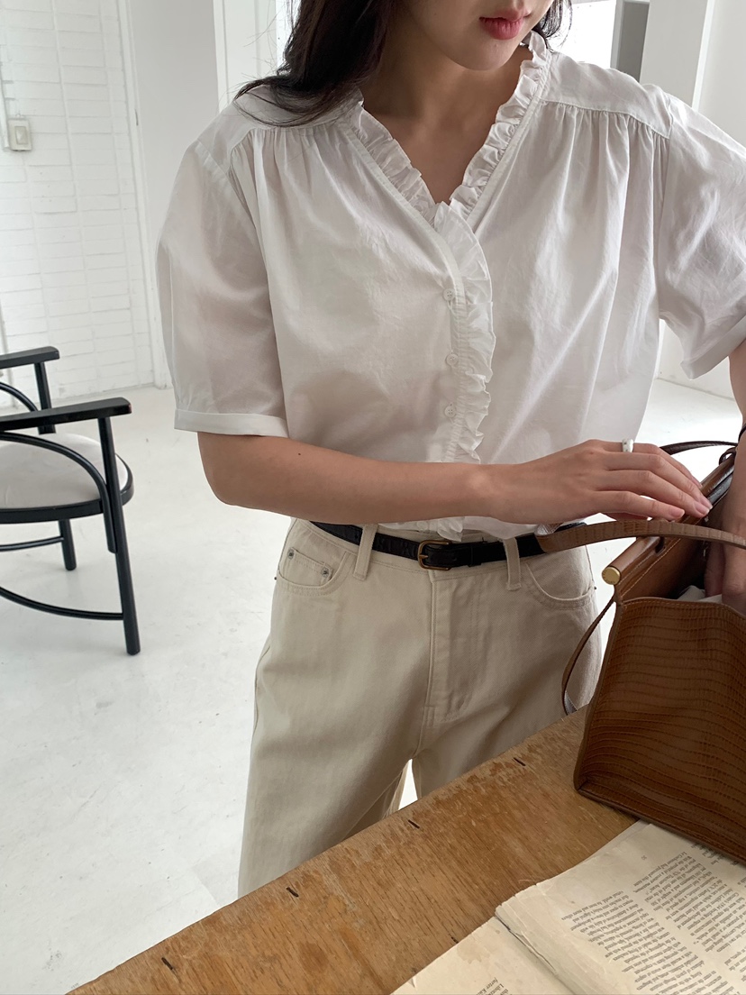 BLEECKER韓國直郵實拍女士新品人氣休閑時尚熱賣襯衫蕾絲衫BLEECKER襯衫/蕾絲衫
