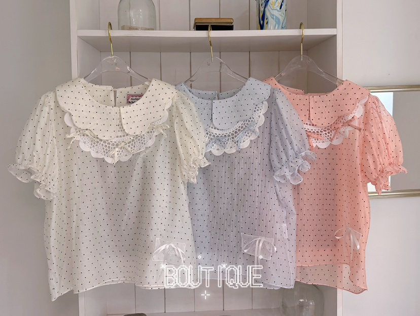 BOUTIQUE-L韓國直郵女裝新品時尚熱賣人氣襯衫蕾絲衫圓點BOUTIQUE-L襯衫/蕾絲衫