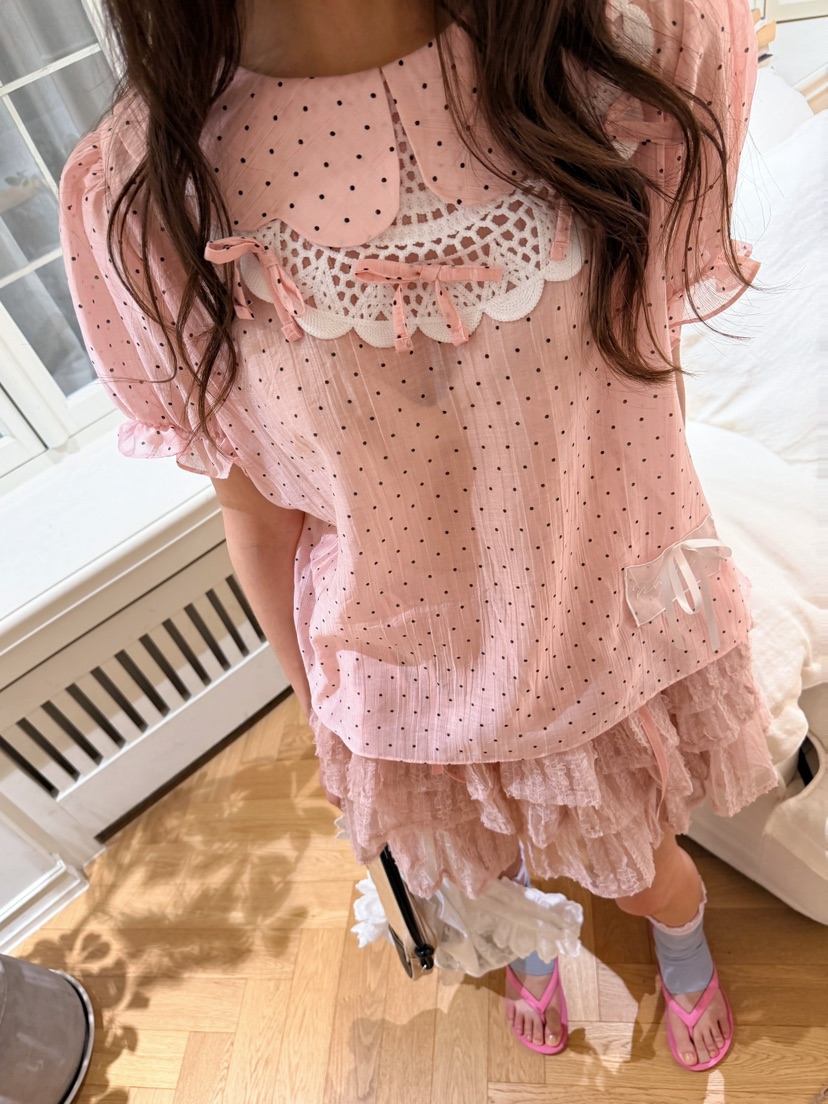 BOUTIQUE-L韓國直郵女裝新品時尚熱賣人氣襯衫蕾絲衫圓點BOUTIQUE-L襯衫/蕾絲衫