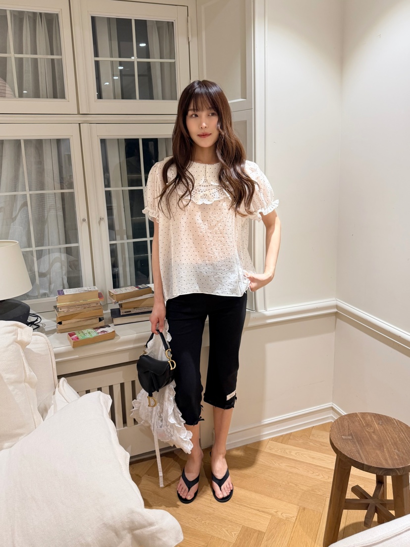 BOUTIQUE-L韓國直郵女裝新品時尚熱賣人氣襯衫蕾絲衫圓點BOUTIQUE-L襯衫/蕾絲衫
