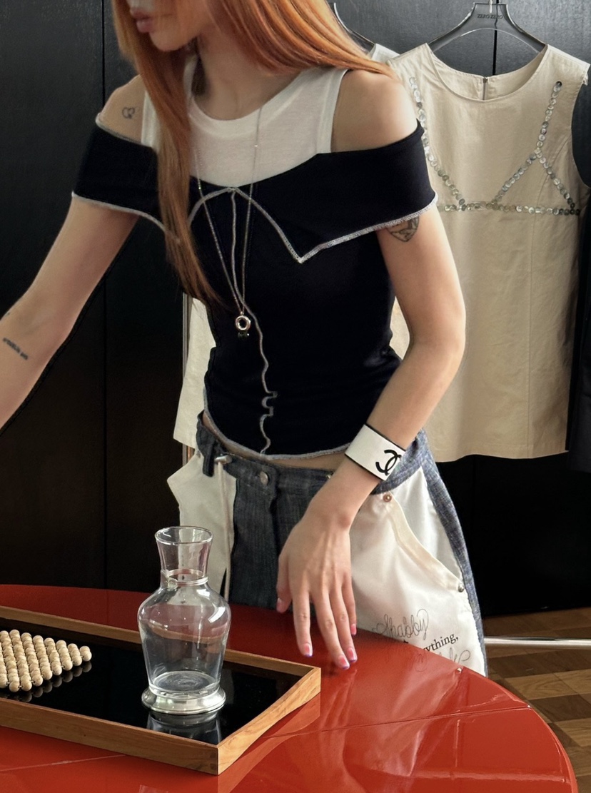 ZEROZERO韓國代購女裝新品推薦熱賣休閑時尚人氣T恤露肩寬松ZEROZEROT恤
