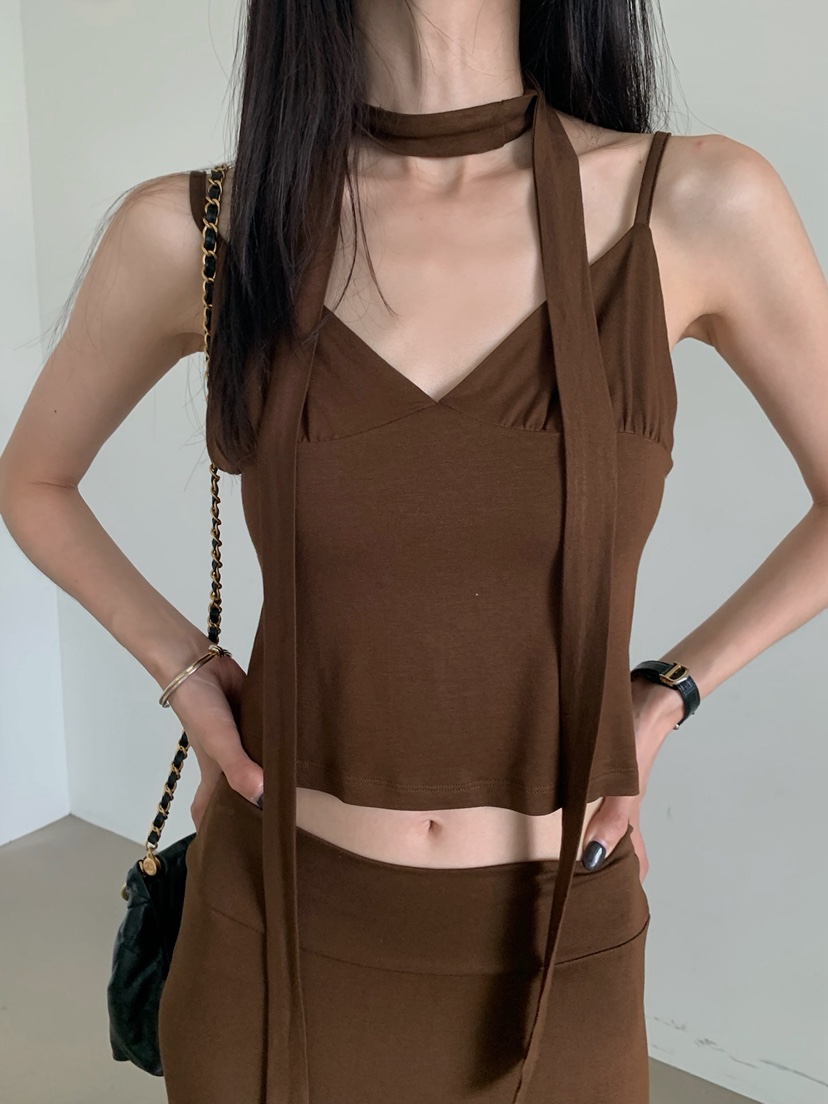 VERANDA韓國直郵女士新款熱賣推薦26夏季人氣吊帶背心含脖帶VERANDA吊帶/背心