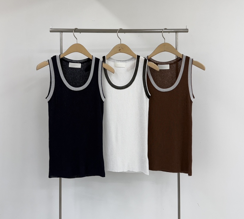 YIKHO STYLE韓國直郵實拍女士新品休閑吊帶背心撞色無袖YIKHO STYLE吊帶/背心