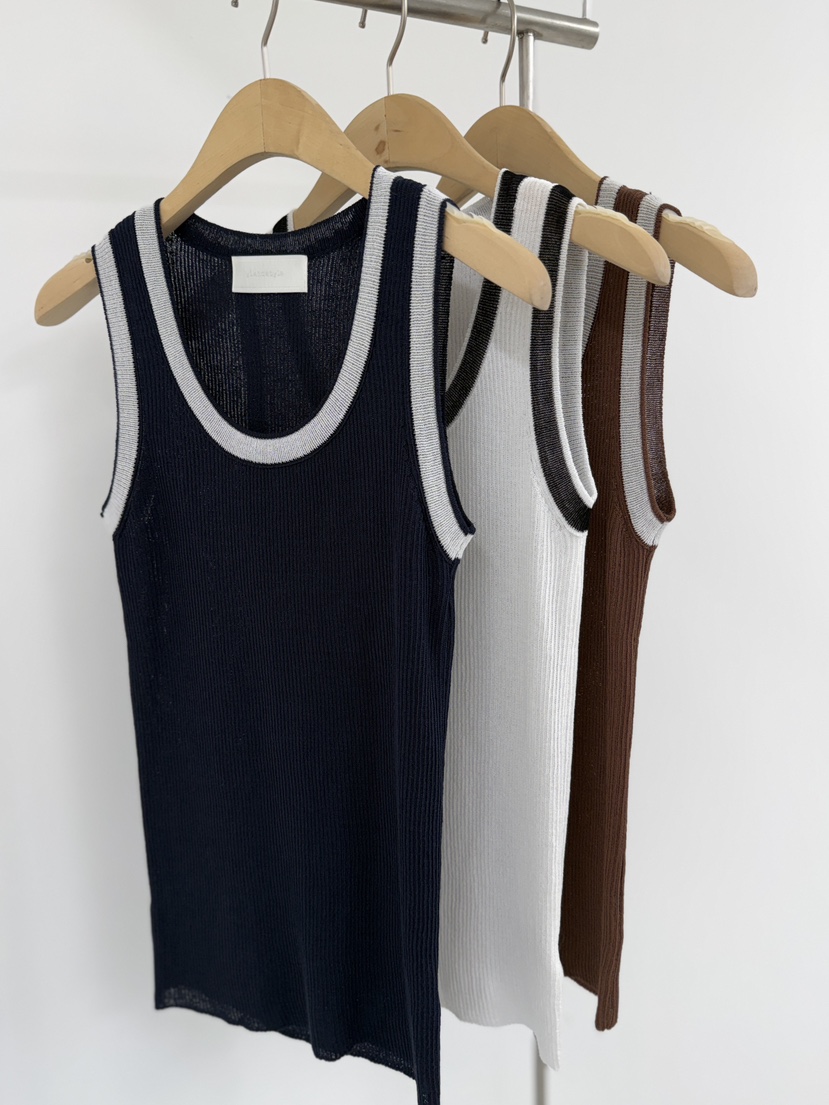 YIKHO STYLE韓國直郵實拍女士新品休閑吊帶背心撞色無袖YIKHO STYLE吊帶/背心