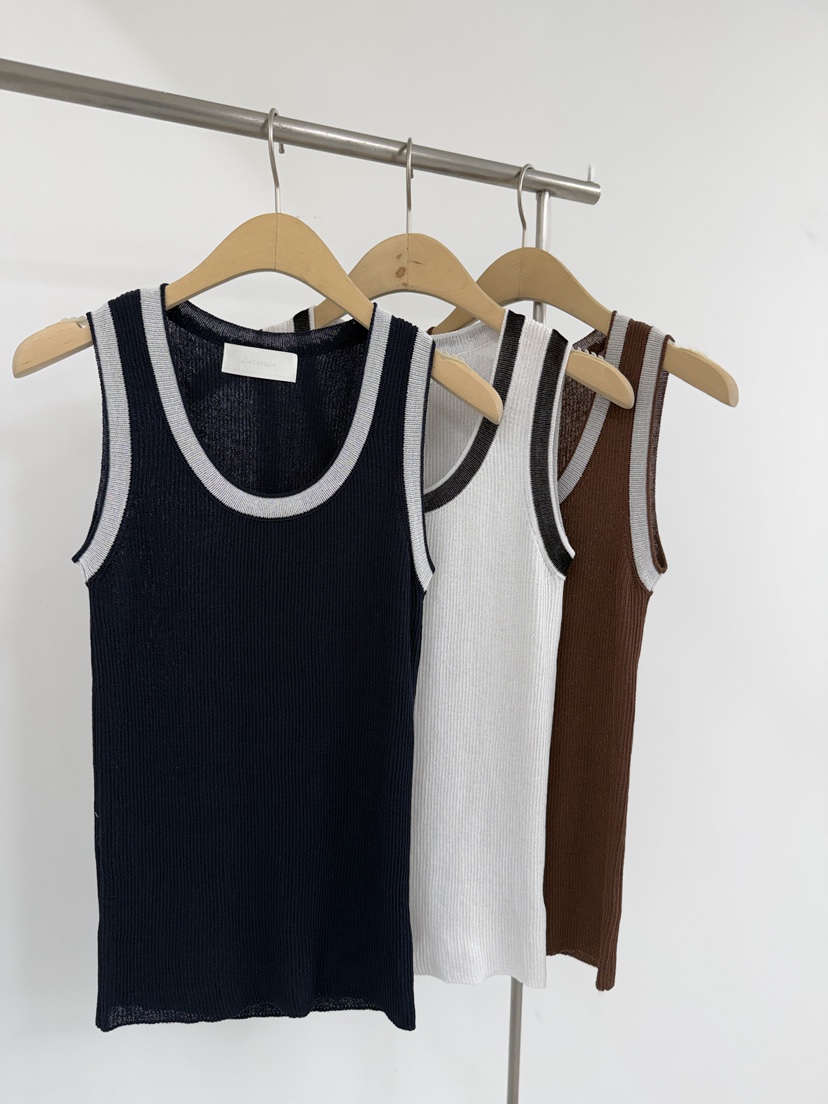 YIKHO STYLE韓國直郵實拍女士新品休閑吊帶背心撞色無袖YIKHO STYLE吊帶/背心