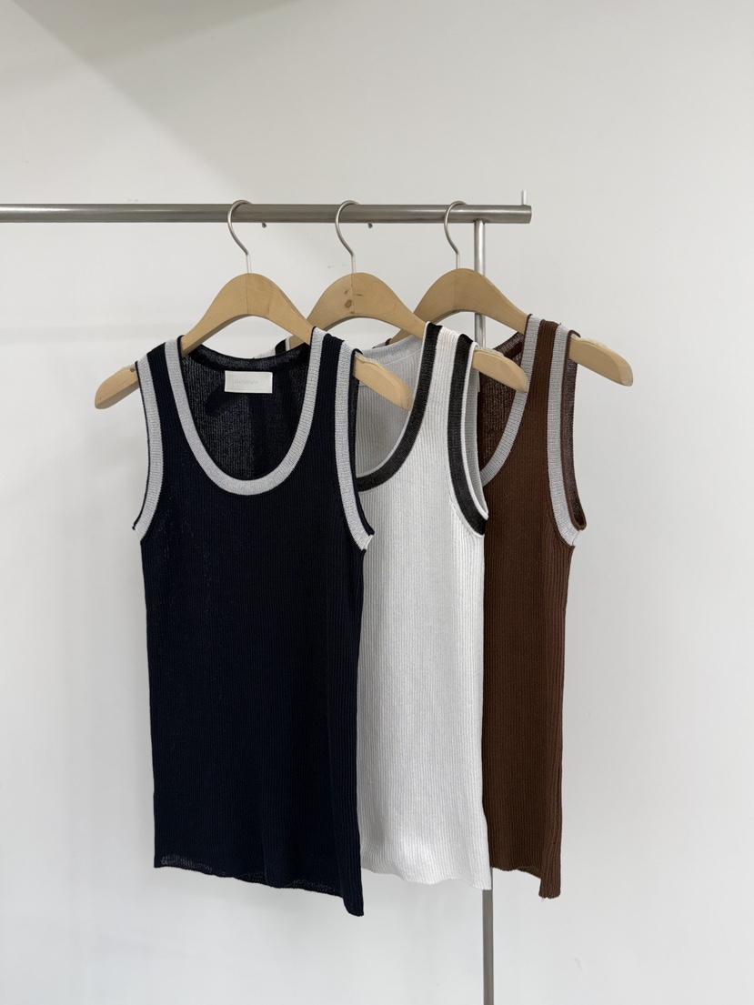 YIKHO STYLE韓國直郵實拍女士新品休閑吊帶背心撞色無袖YIKHO STYLE吊帶/背心