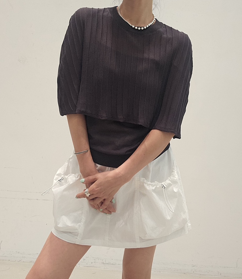 NEOUL韓國代購女士新款休閑人氣26夏季推薦熱賣時尚針織衫NEOUL/ahin雙領標簽針織衫