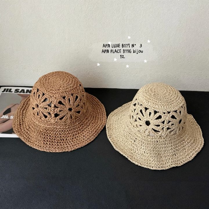 N3韓國直郵實拍女裝新款休閑熱賣人氣時尚26夏季帽子花朵N3帽子