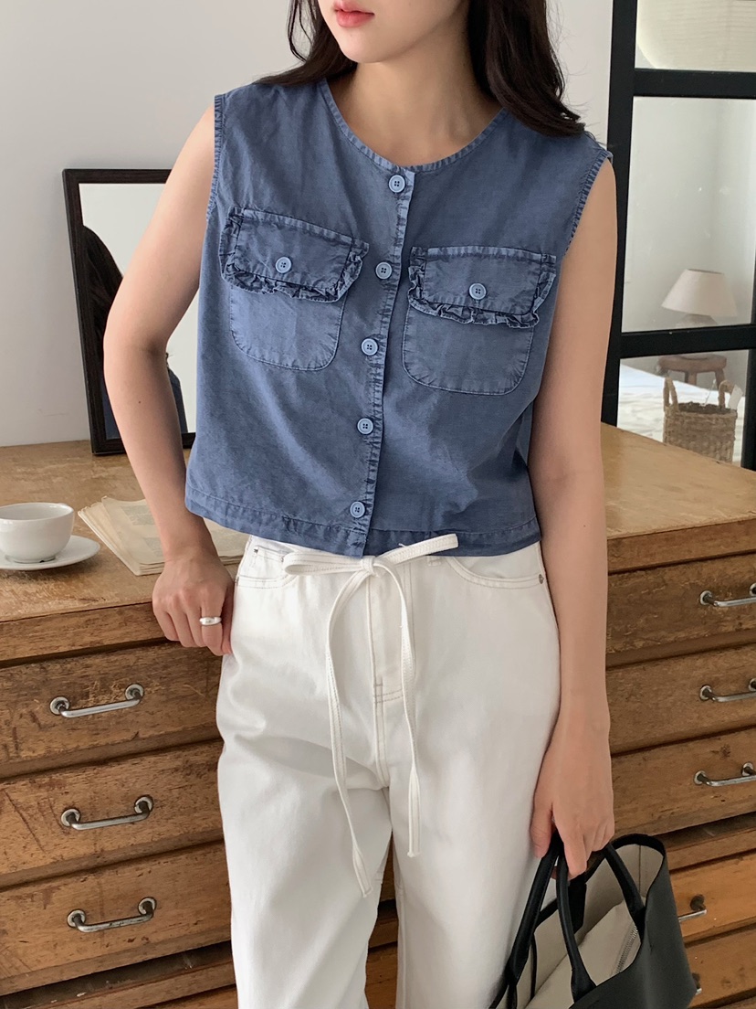 BLEECKER韓國代購女士新款推薦26夏季熱賣人氣時尚休閑馬甲BLEECKER馬甲