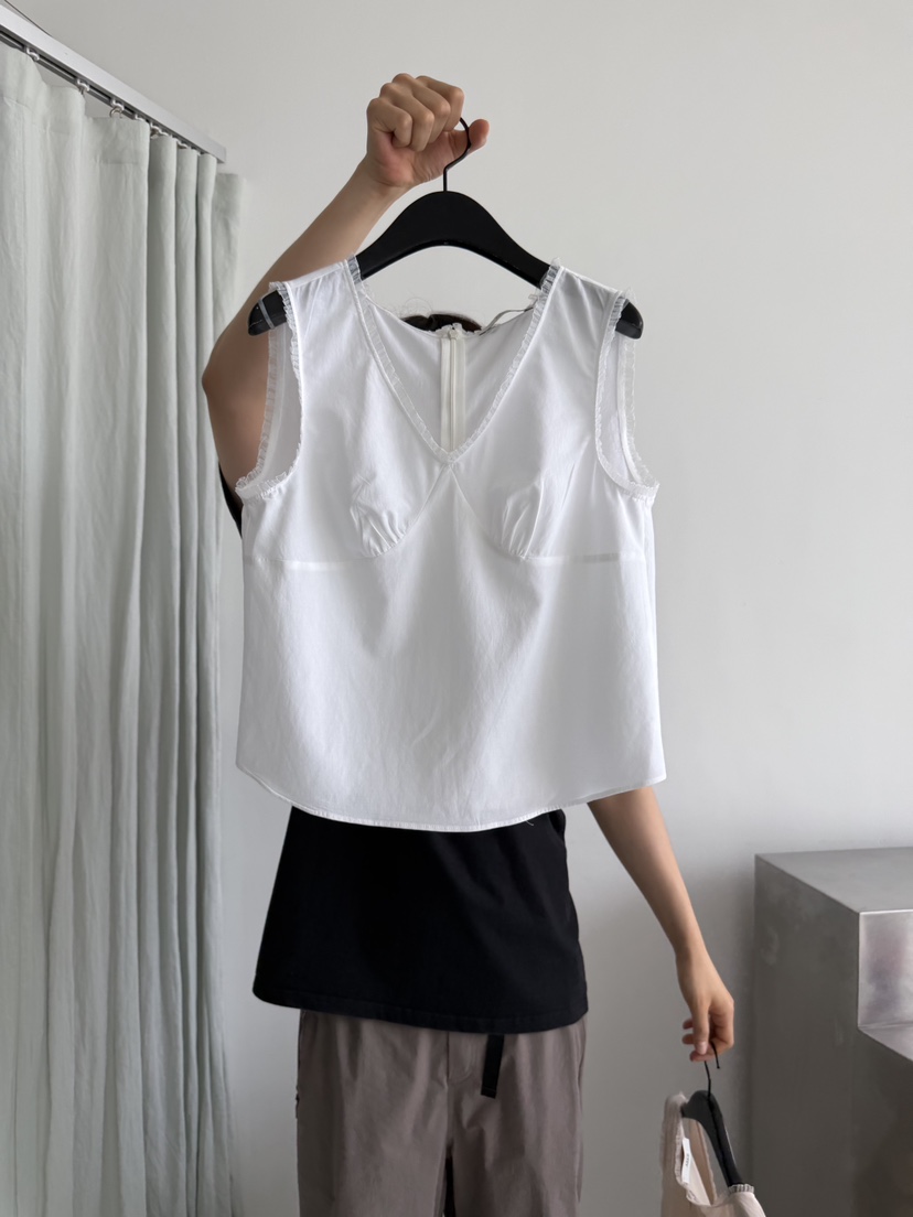 ARKIE/TAF韓國直郵女裝新款時尚推薦26夏季吊帶背心荷葉邊V領ARKIE/TAF吊帶/背心圖色2
