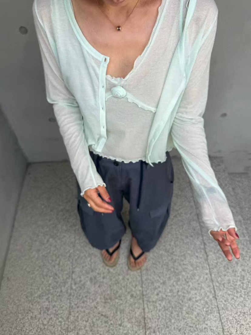 OLI SEOUL韓國直郵實拍女士新品26夏季時尚人氣長袖T恤開衫OLI SEOUL長袖T恤