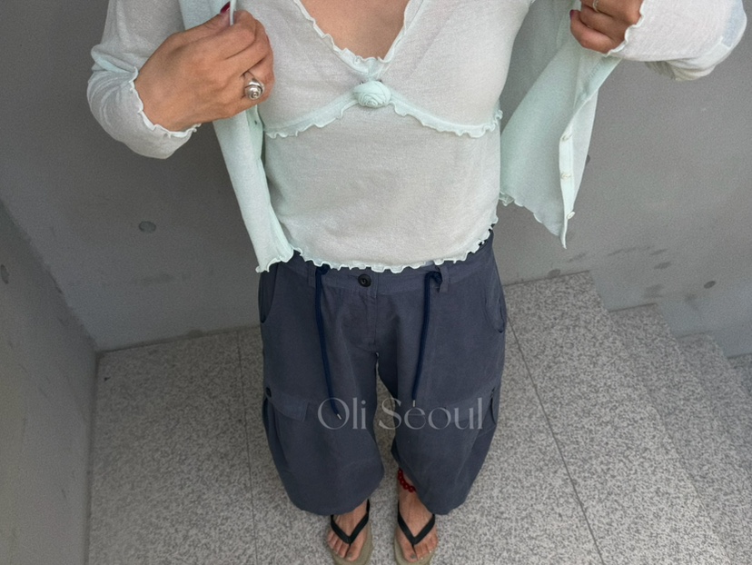 OLI SEOUL韓國直郵實拍女士新品26夏季時尚人氣長袖T恤開衫OLI SEOUL長袖T恤
