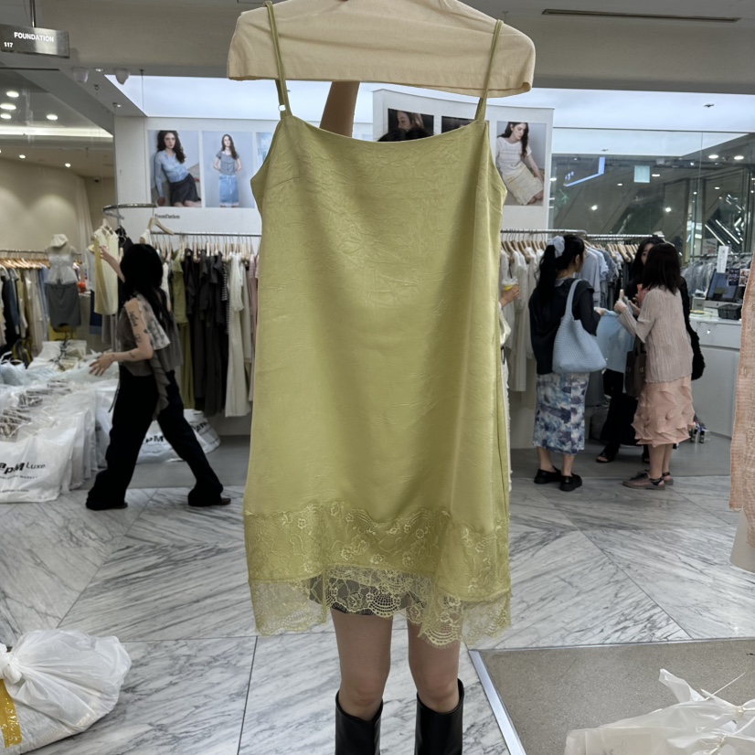 AMOEBA韓國直郵女士新款人氣時尚熱賣26夏季休閑連衣裙緞AMOEBA連衣裙圖色1